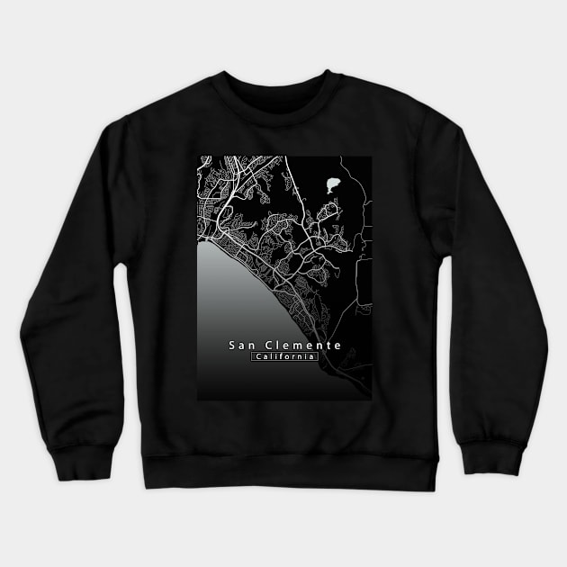 San ClementeCalifornia City Map dark Crewneck Sweatshirt by Robin-Niemczyk